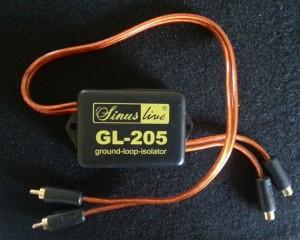 Picture 5: Ground loop isolator. It will be hooked in between the DJ mixer and the main mixer. 